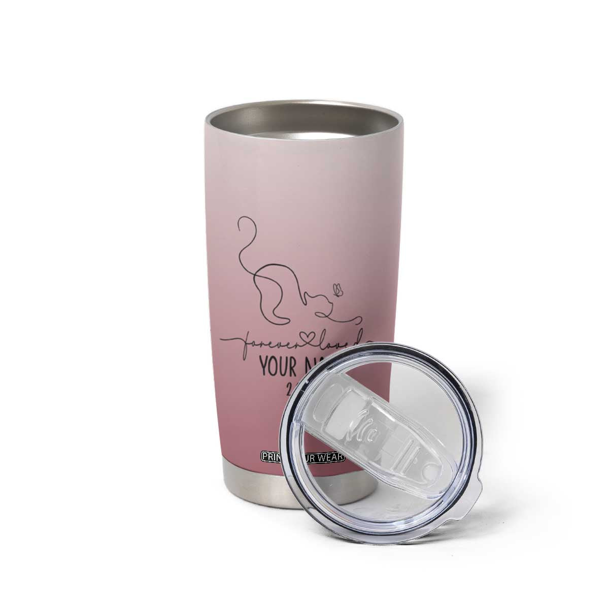 Personalized Cat Memorial Tumbler Cup Custom Name Cat Loss Gift TB10 Print Your Wear
