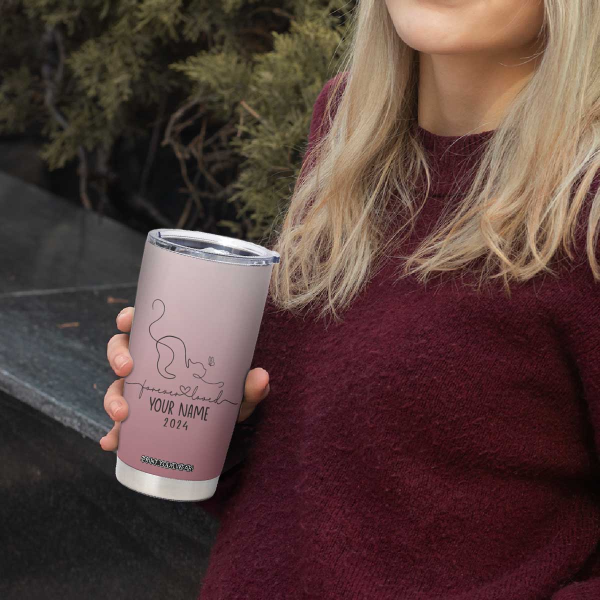 Personalized Cat Memorial Tumbler Cup Custom Name Cat Loss Gift TB10 Print Your Wear