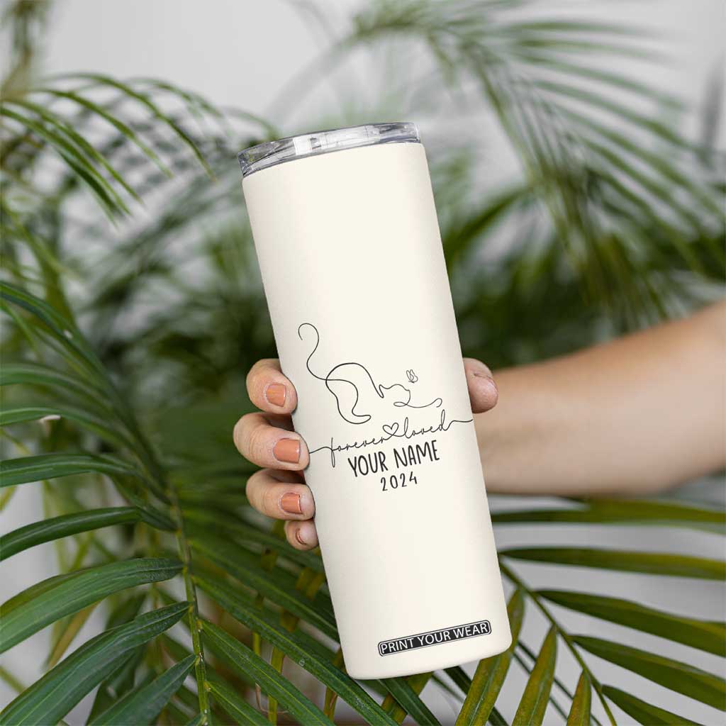 Personalized Cat Memorial Skinny Tumbler Custom Name Loss of Cat Sympathy TB10 Print Your Wear