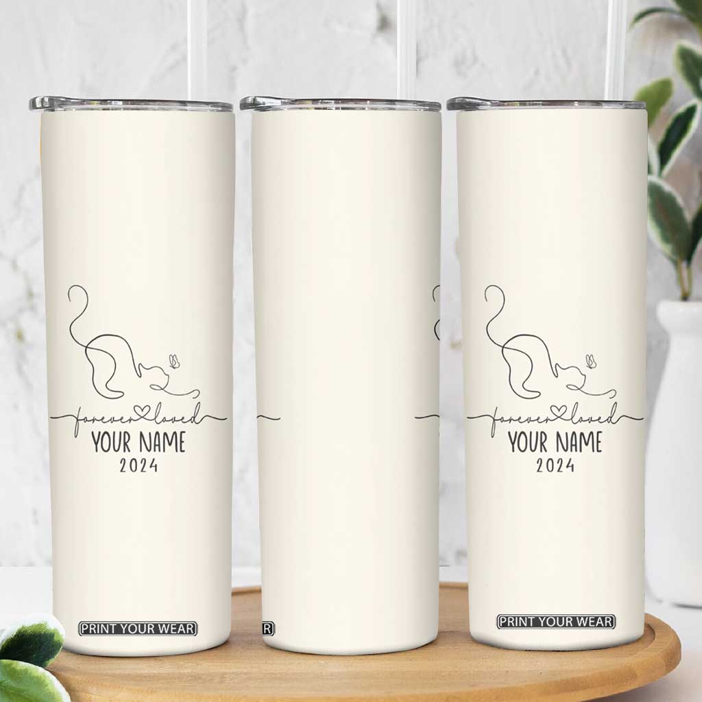Personalized Cat Memorial Skinny Tumbler Custom Name Loss of Cat Sympathy TB10 Print Your Wear