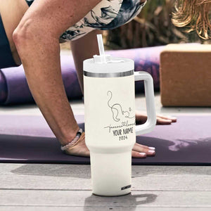 Personalized Cat Memorial Tumbler With Handle Custom Name Loss of Cat Sympathy TB10 Print Your Wear