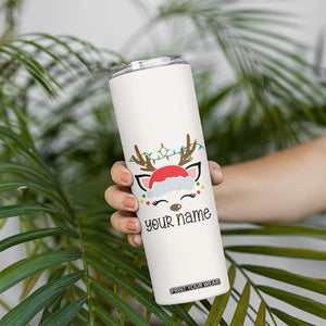 Personalized Christmas Skinny Tumbler Custom Name Xmas Gift For Kids Boys Family Matching Set Reindeer TB10 Print Your Wear