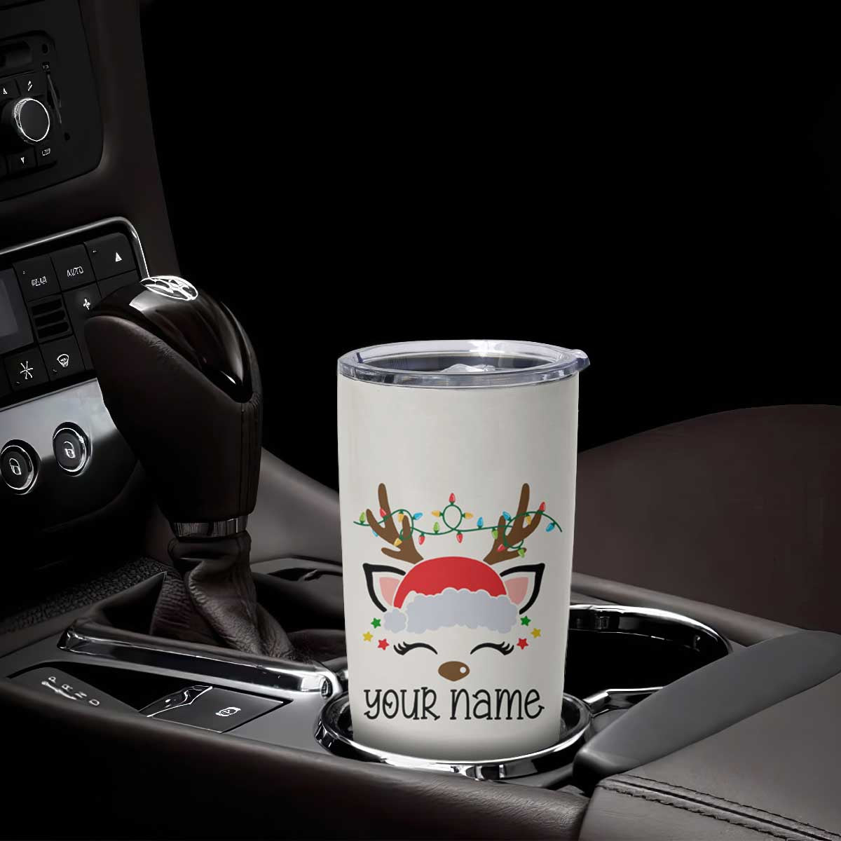 Personalized Christmas Tumbler Cup Custom Name Xmas Gift For Kids Boys Family Matching Set Reindeer TB10 Print Your Wear