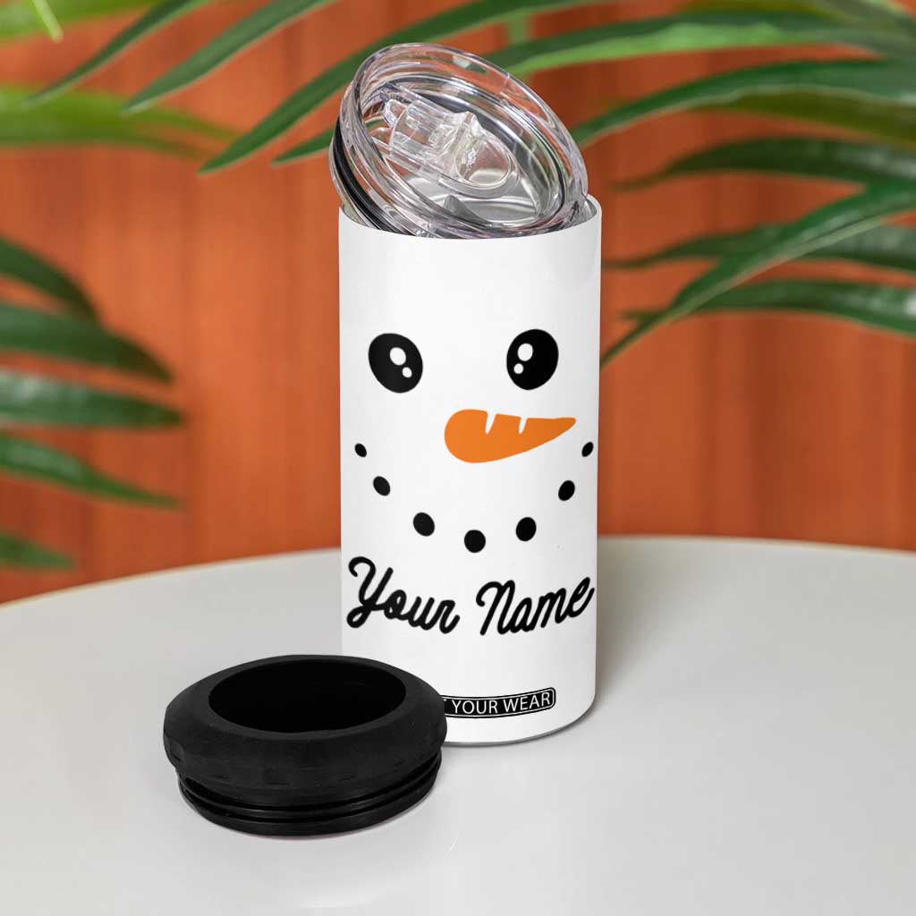 Personalized Christmas 4 in 1 Can Cooler Tumbler Custom Name Xmas Gift Snowman Face Family Matching Set TB10 Print Your Wear