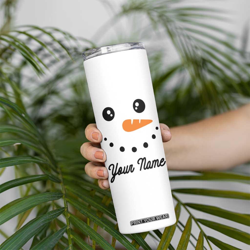 Personalized Christmas Skinny Tumbler Custom Name Xmas Gift Snowman Face Family Matching Set TB10 Print Your Wear