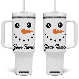 Personalized Christmas Tumbler With Handle Custom Name Xmas Gift Snowman Face Family Matching Set TB10 One Size: 40 oz White Print Your Wear
