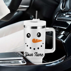 Personalized Christmas Tumbler With Handle Custom Name Xmas Gift Snowman Face Family Matching Set TB10 Print Your Wear