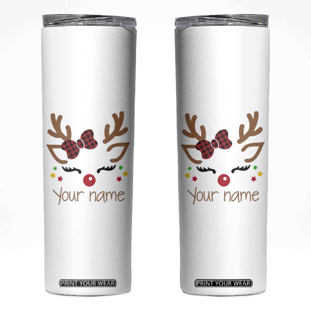 Personalized Christmas Skinny Tumbler Custom Name Xmas Gift For Kids Girls Face Family Matching Set TB10 White Print Your Wear