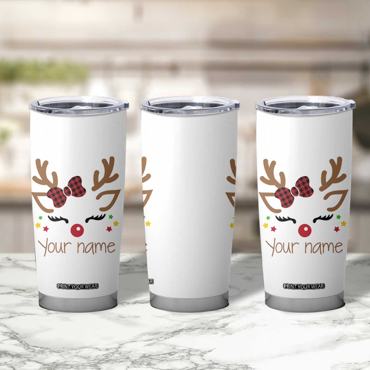 Personalized Christmas Tumbler Cup Custom Name Xmas Gift For Kids Girls Face Family Matching Set TB10 Print Your Wear