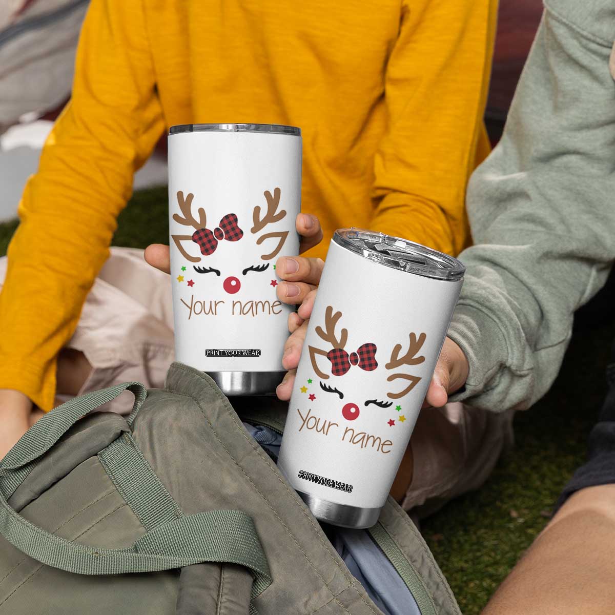 Personalized Christmas Tumbler Cup Custom Name Xmas Gift For Kids Girls Face Family Matching Set TB10 Print Your Wear