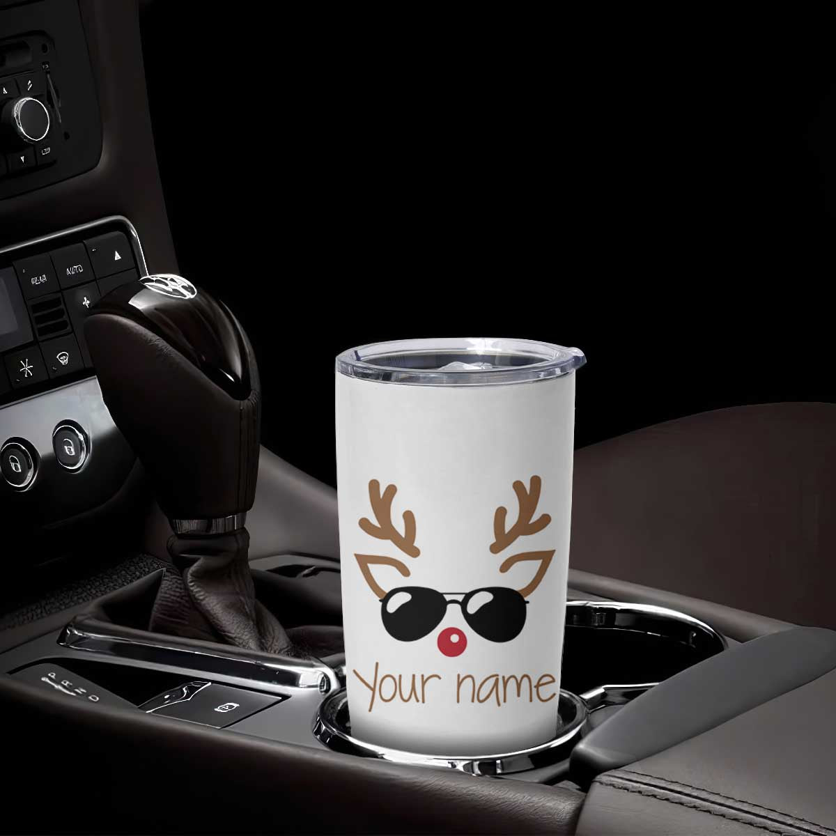 Personalized Christmas Tumbler Cup Custom Name Xmas Gift For Kids Boys Family Matching Set Reindeer Face TB10 Print Your Wear