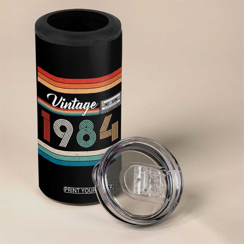 Vintage 1984 Birthday 4 in 1 Can Cooler Tumbler Weird Being the Same Age As Old People Funny 42th Birthday Gifts TB10 Print Your Wear