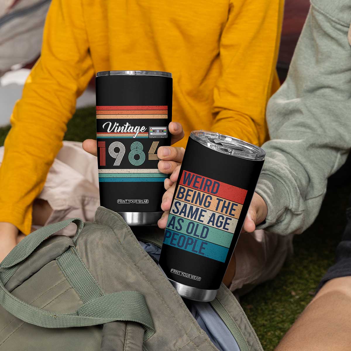 Vintage 1984 Birthday Tumbler Cup Weird Being the Same Age As Old People Funny 42th Birthday Gifts TB10 Print Your Wear