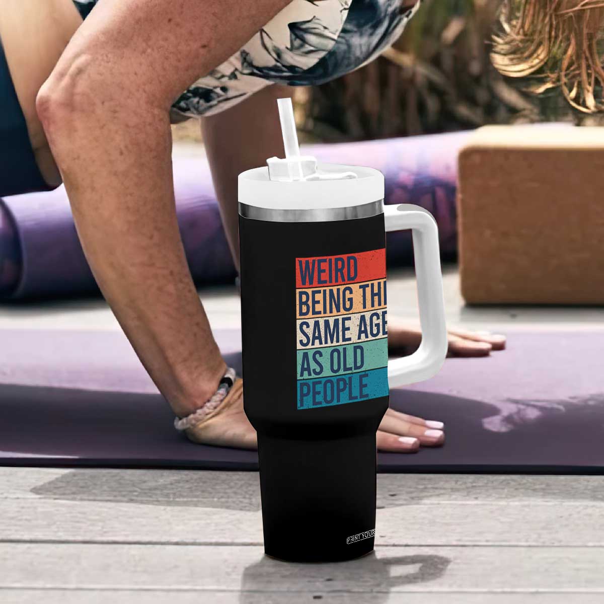 Vintage 1984 Birthday Tumbler With Handle Weird Being the Same Age As Old People Funny 42th Birthday Gifts TB10 Print Your Wear