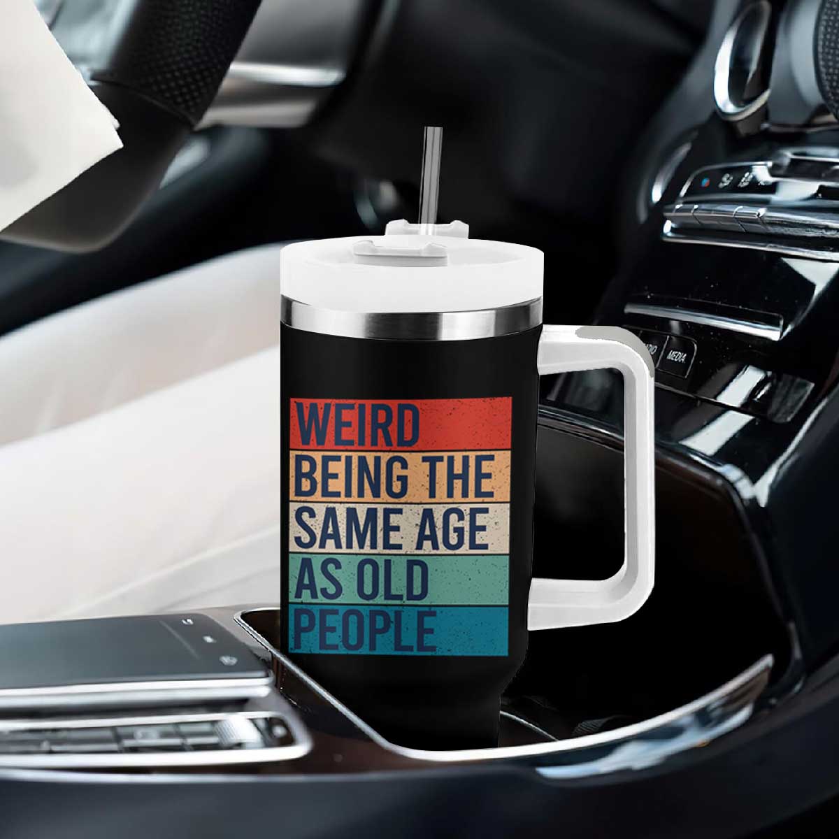 Vintage 1984 Birthday Tumbler With Handle Weird Being the Same Age As Old People Funny 42th Birthday Gifts TB10 Print Your Wear