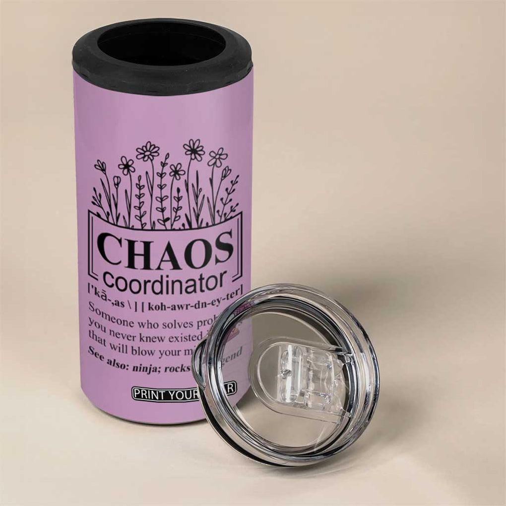 Chaos Coordinator Thank YouGift 4 in 1 Can Cooler Tumbler Christmas Gifts for Colleague Coworker Travel Mug Purple TB10 Print Your Wear