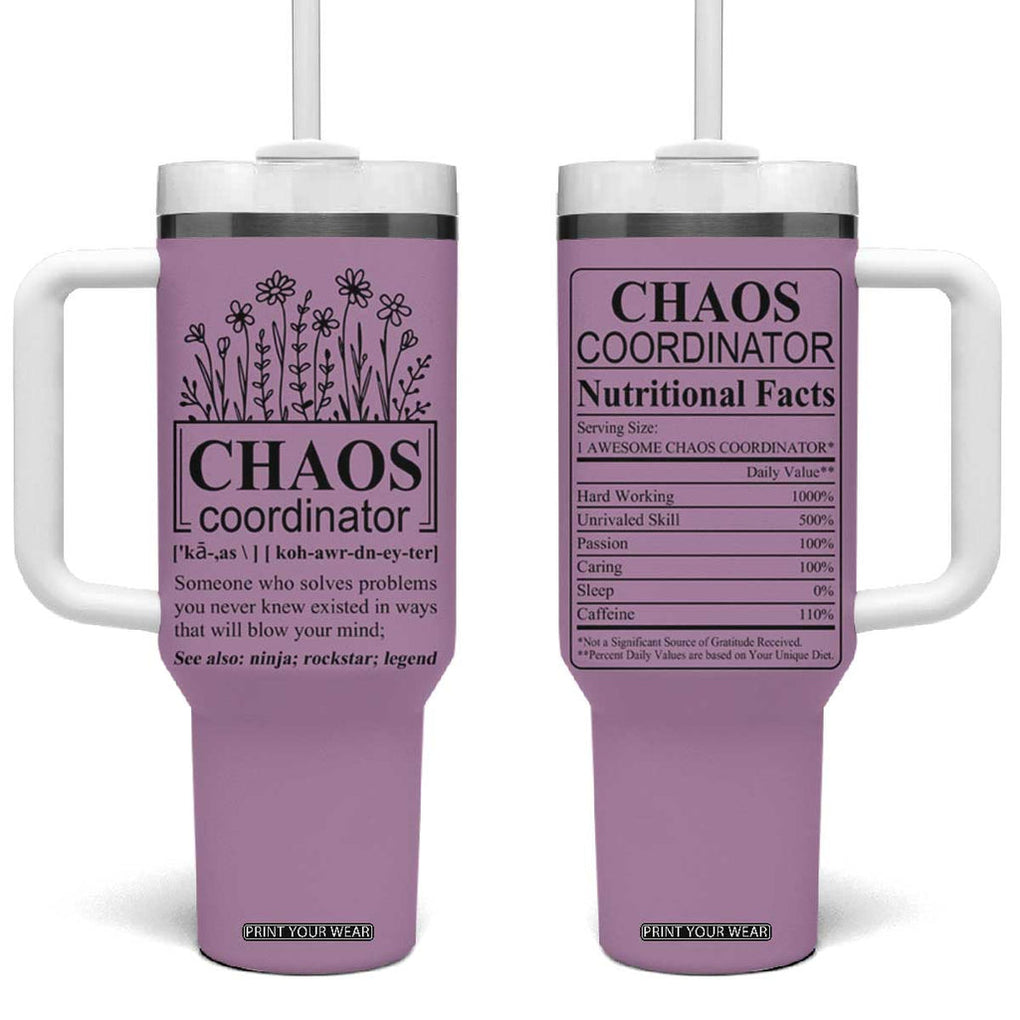 Chaos Coordinator Thank YouGift Tumbler With Handle Christmas Gifts for Colleague Coworker Travel Mug Purple TB10 One Size: 40 oz Purple Print Your Wear