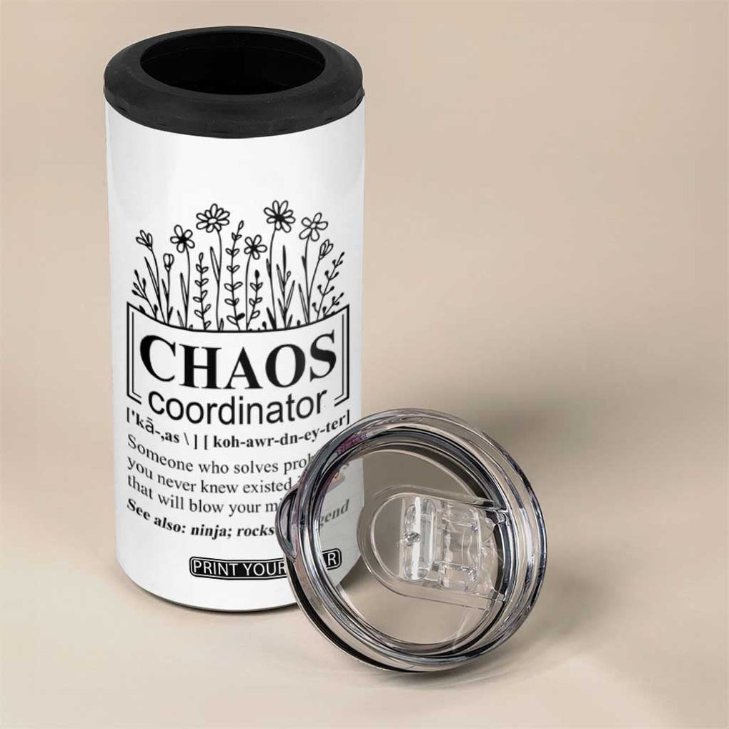 Chaos Coordinator Thank YouGift 4 in 1 Can Cooler Tumbler Christmas Gift for Colleague Coworker Travel Mug White TB10 Print Your Wear