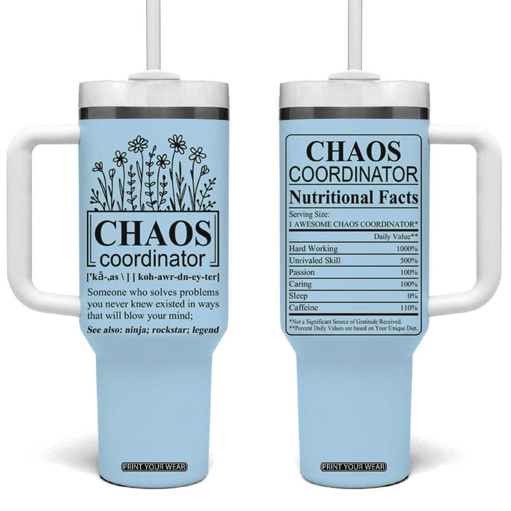 Chaos Coordinator Thank YouGift Tumbler With Handle Christmas Gift for Colleague Coworker Travel Mug Blue TB10 One Size: 40 oz Blue Print Your Wear