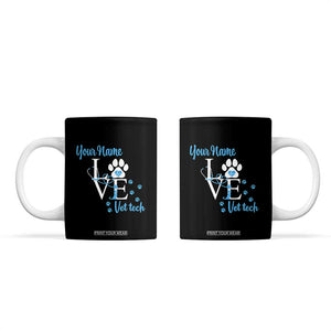 Personalized Vet Tech Coffee Mug Custom Name Veterinarian Gifts TB10 Black Print Your Wear