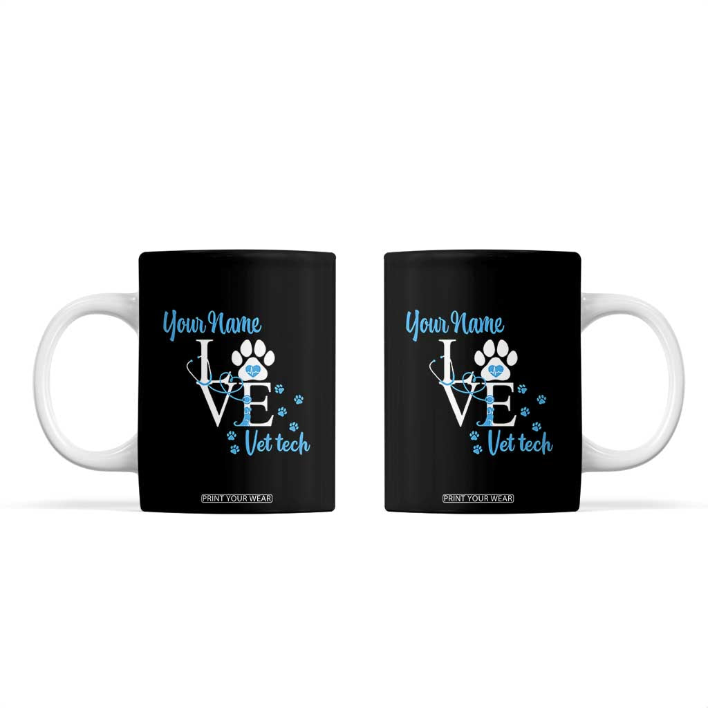 Personalized Vet Tech Coffee Mug Custom Name Veterinarian Gifts TB10 Black Print Your Wear