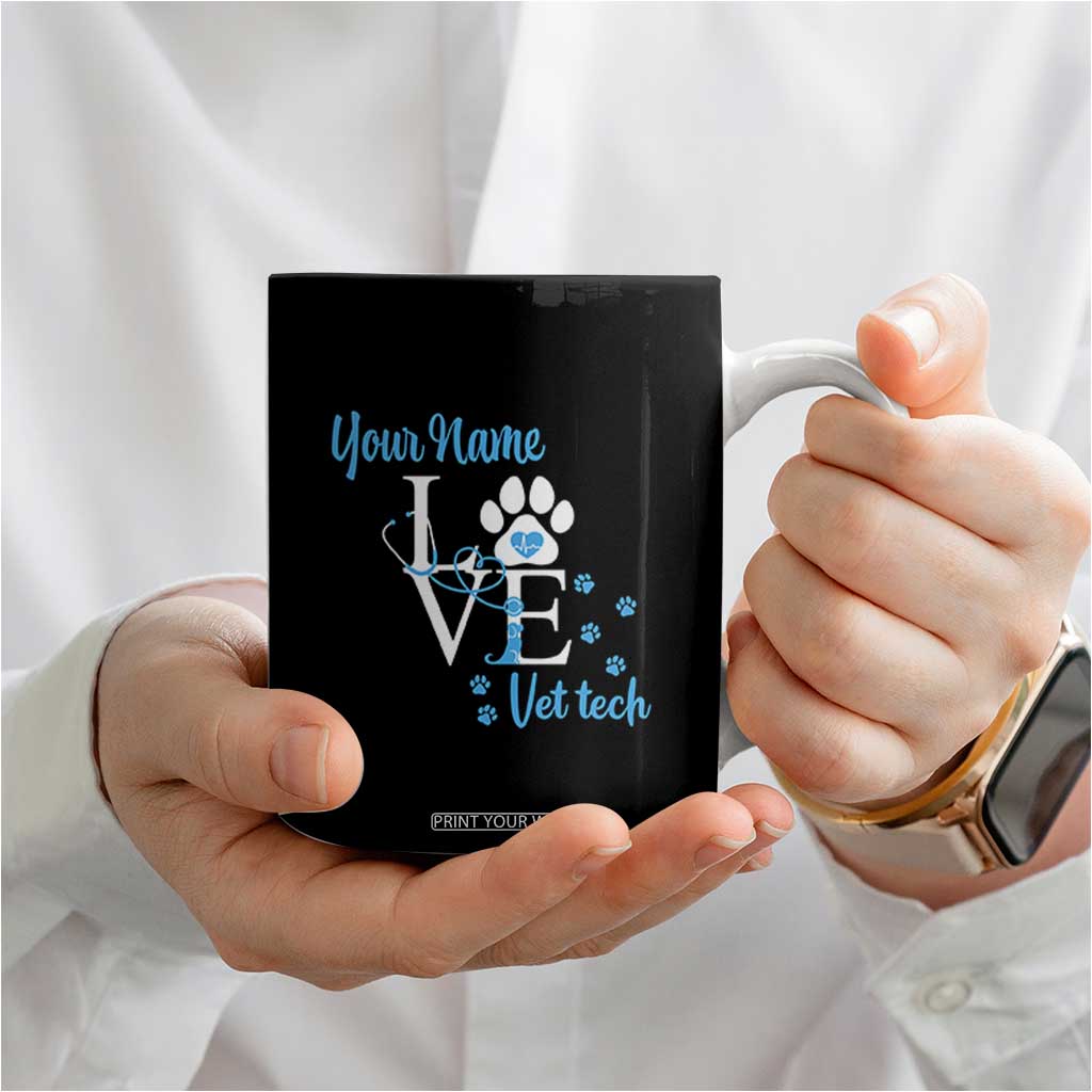 Personalized Vet Tech Coffee Mug Custom Name Veterinarian Gifts TB10 Print Your Wear