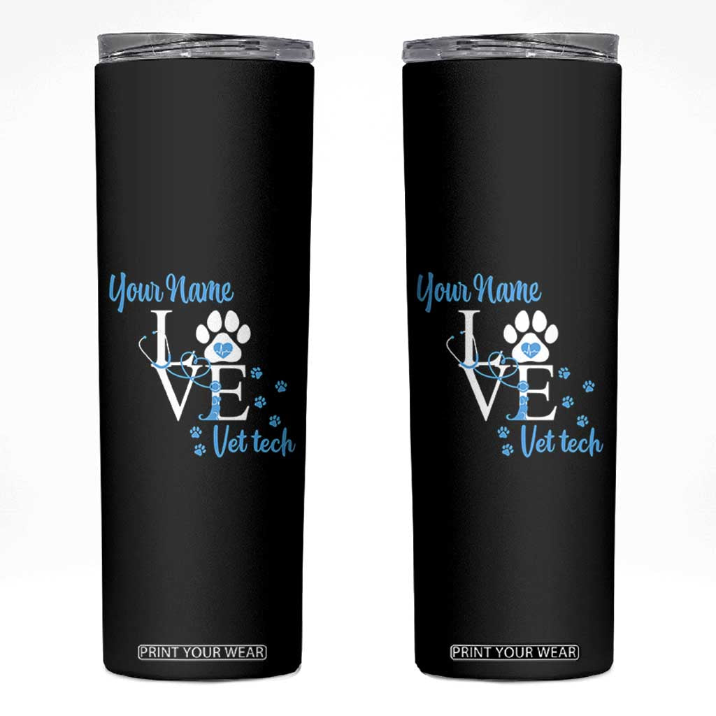 Personalized Vet Tech Skinny Tumbler Custom Name Veterinarian Gifts TB10 Black Print Your Wear