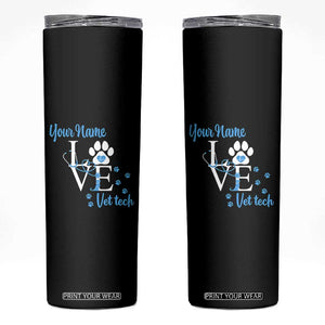 Personalized Vet Tech Skinny Tumbler Custom Name Veterinarian Gifts TB10 Black Print Your Wear