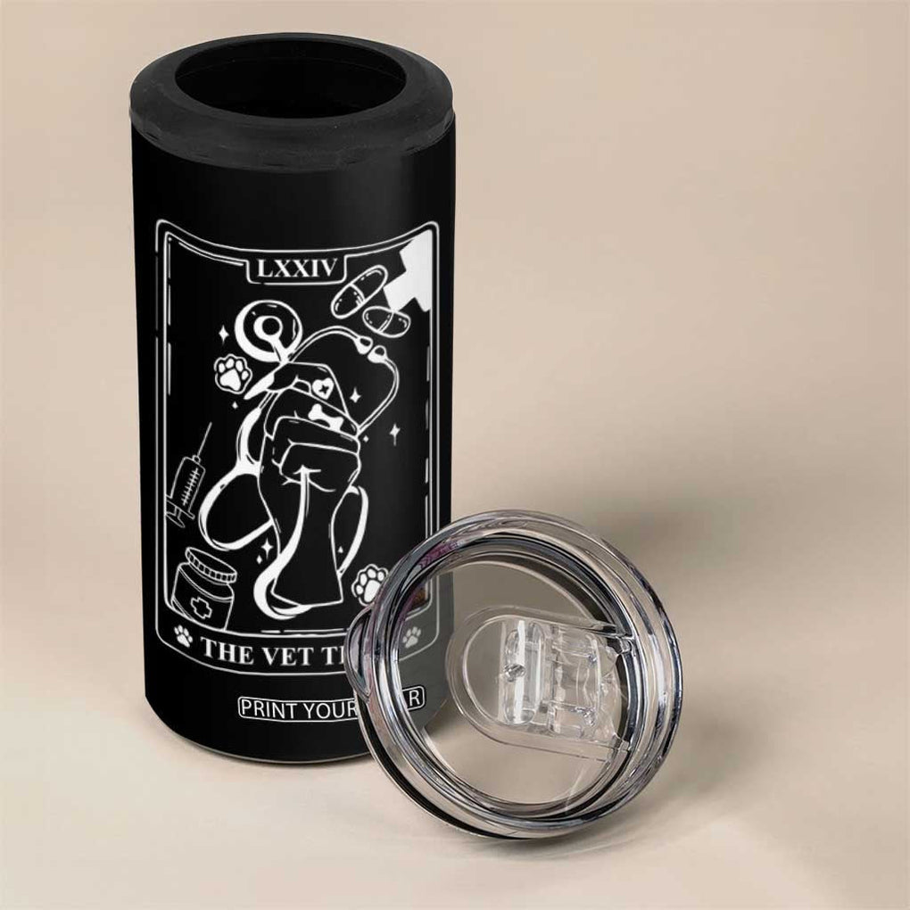Vet Tech 4 in 1 Can Cooler Tumbler Funny Vet Staff Appreciation Gift Tarot Card TB10 Print Your Wear