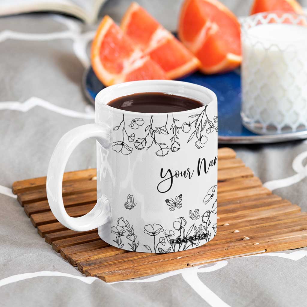 Personalized Wildflower Floral Coffee Mug Custom Name Gifts For Her TB10 Print Your Wear
