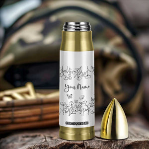 Personalized Wildflower Floral Bullet Tumbler Custom Name Gifts For Her TB10 Print Your Wear