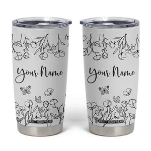 Personalized Wildflower Floral Tumbler Cup Custom Name Gifts For Her TB10 Cream Print Your Wear