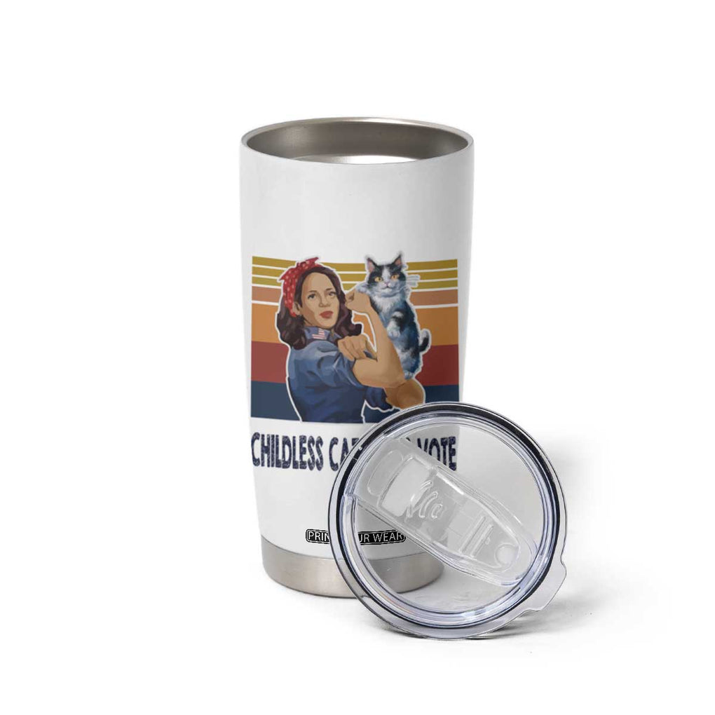 Childless Cat Ladies Vote for Kamala President Tumbler Cup Harris 2024 Election Vote Blue TB10 Print Your Wear