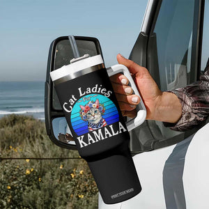 Harris 2024 Tumbler With Handle Cat Lady Ladies for Kamala Madam President TB10 Print Your Wear
