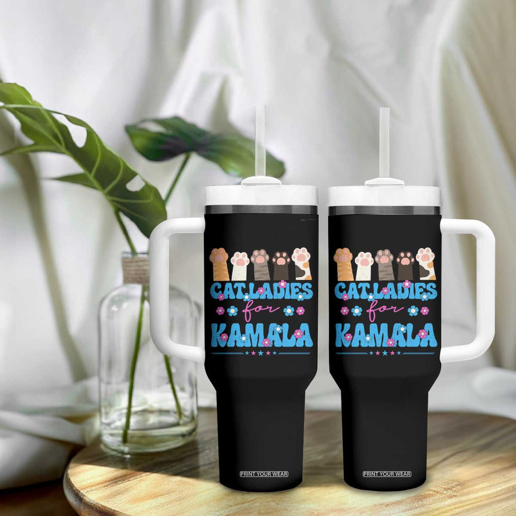Harris 2024 Tumbler With Handle Cat Lady Ladies for Kamala Madam President TB10 Print Your Wear