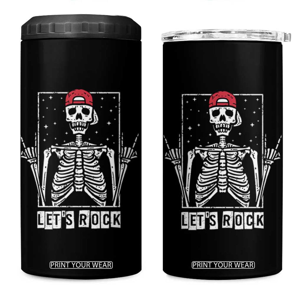 Rock On Skeleton Hand 4 in 1 Can Cooler Tumbler Rock and Roll Horns Up TB10 One Size: 16 oz Black Print Your Wear