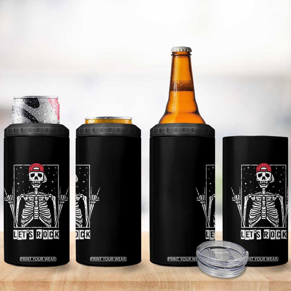 Rock On Skeleton Hand 4 in 1 Can Cooler Tumbler Rock and Roll Horns Up TB10 Print Your Wear