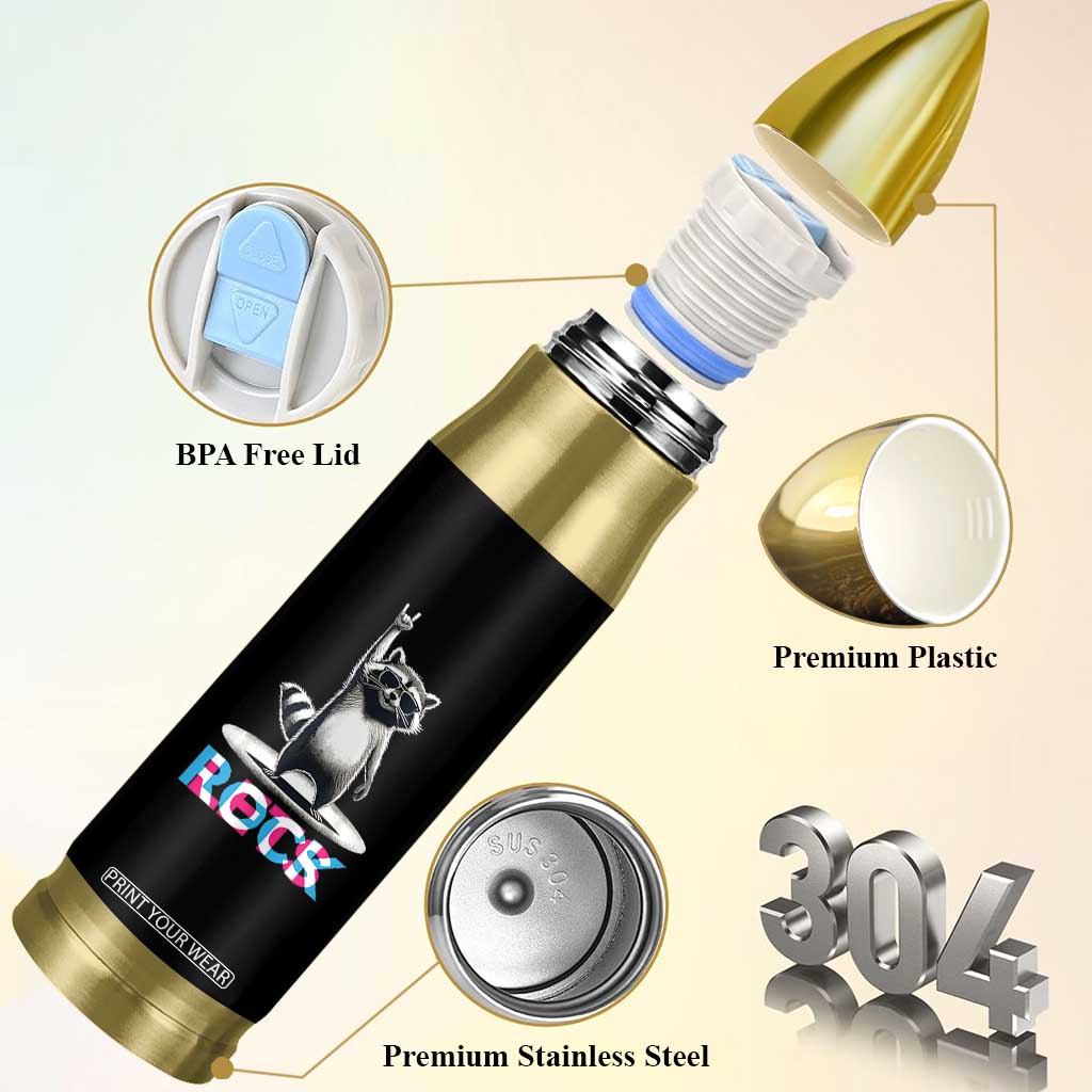 Retro Raccoon Rock Music Bullet Tumbler TB10 Print Your Wear
