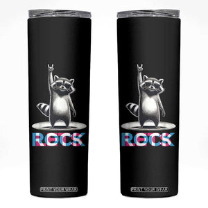 Retro Raccoon Rock Music Skinny Tumbler TB10 Black Print Your Wear