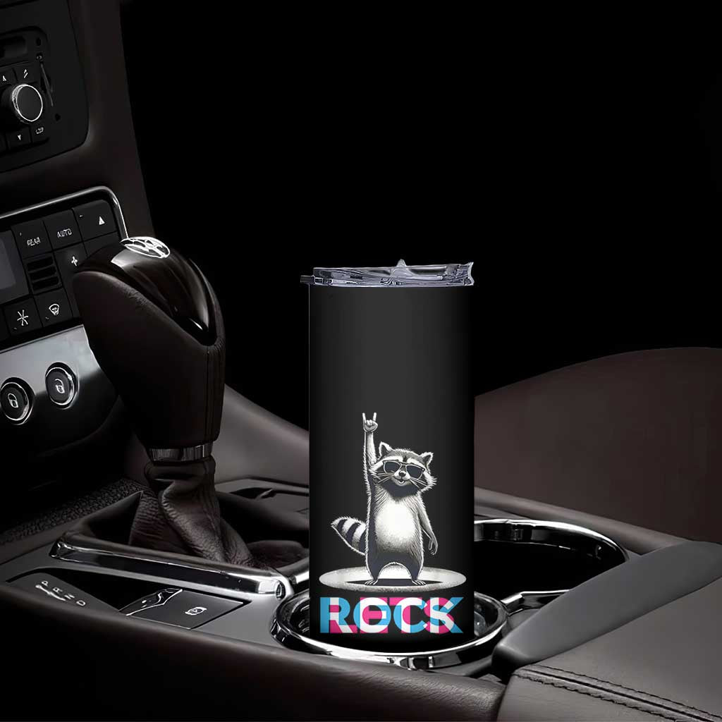 Retro Raccoon Rock Music Skinny Tumbler TB10 Print Your Wear