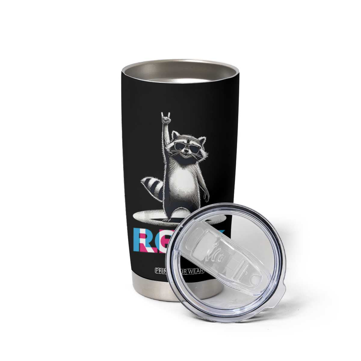 Retro Raccoon Rock Music Tumbler Cup TB10 Print Your Wear