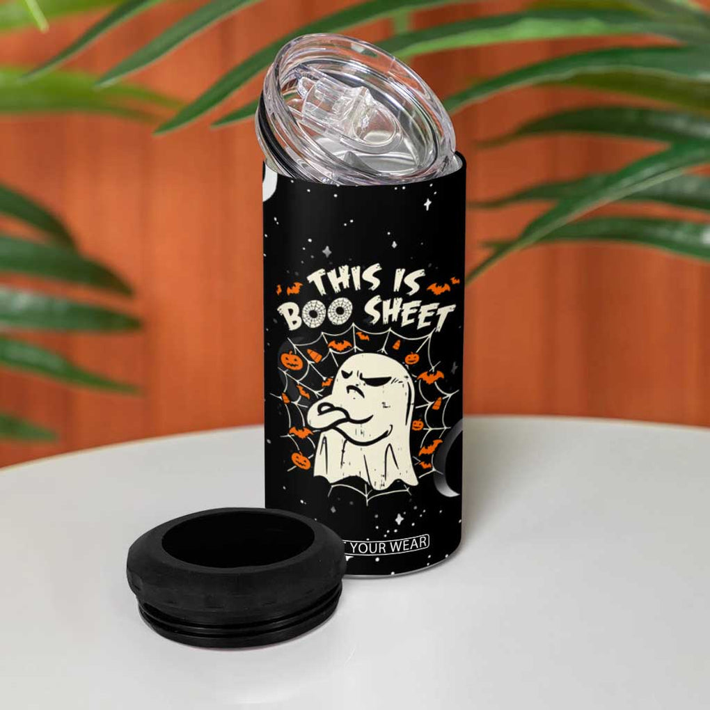 This Is Boo Sheet Cute Ghost 4 in 1 Can Cooler Tumbler Funny Halloween Costume TB10 Print Your Wear