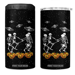 Dancing Skeletons 4 in 1 Can Cooler Tumbler Funny Retro Halloween TB10 One Size: 16 oz Black Print Your Wear