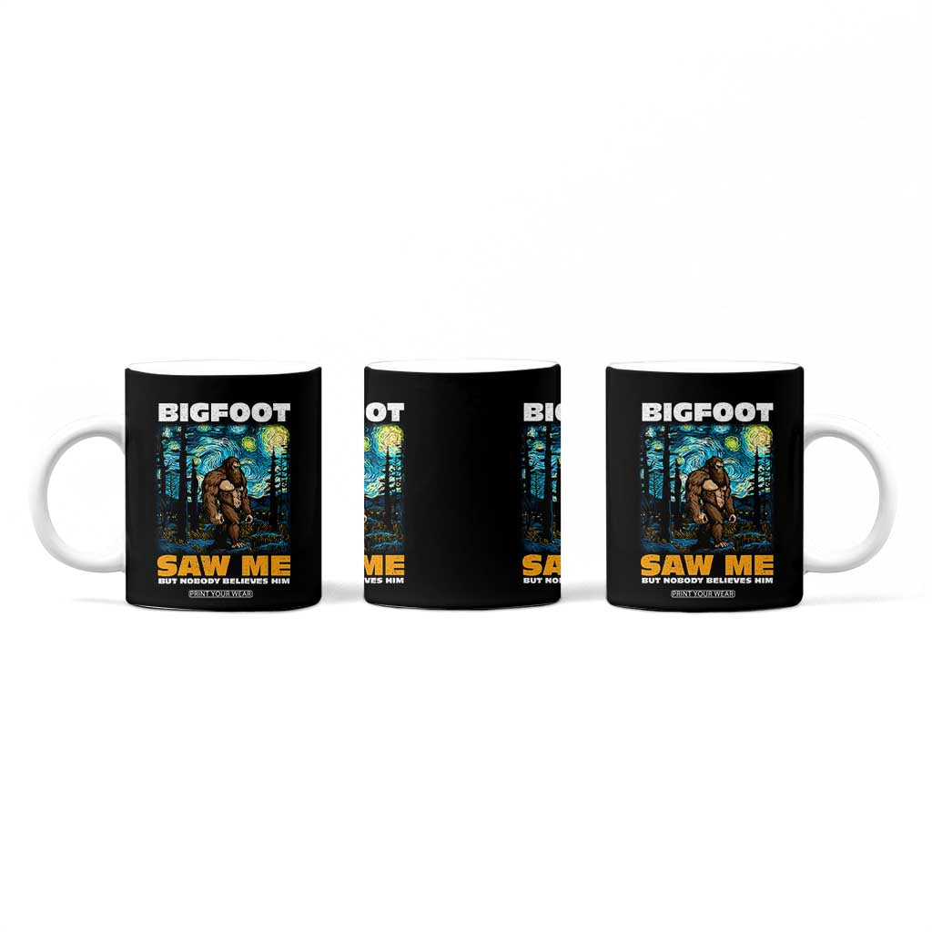 Funny Bigfoot Gifts Coffee Mug Retro Sasquatch Starry Night Van Gogh Sky Painting TB10 Print Your Wear