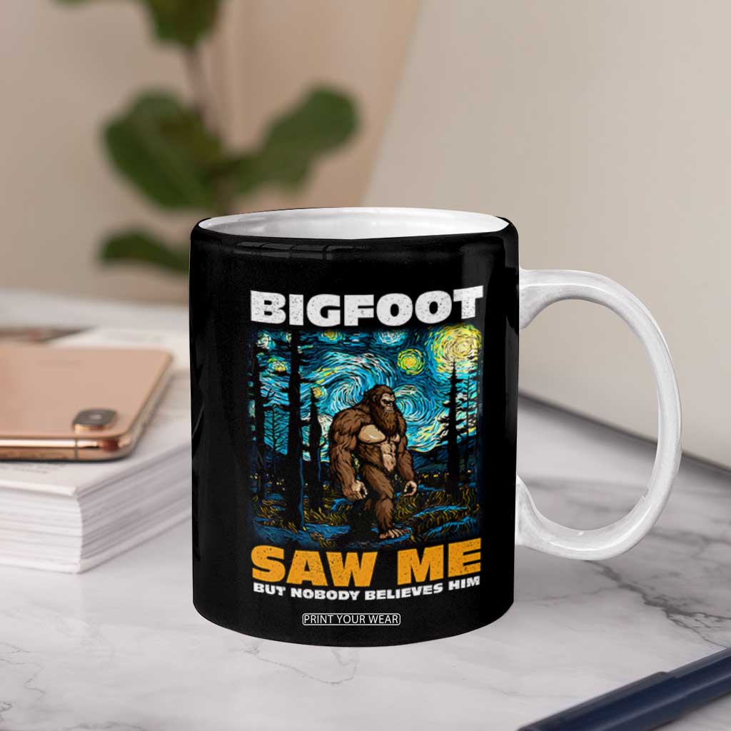 Funny Bigfoot Gifts Coffee Mug Retro Sasquatch Starry Night Van Gogh Sky Painting TB10 Print Your Wear
