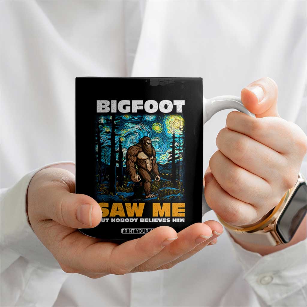 Funny Bigfoot Gifts Coffee Mug Retro Sasquatch Starry Night Van Gogh Sky Painting TB10 Print Your Wear
