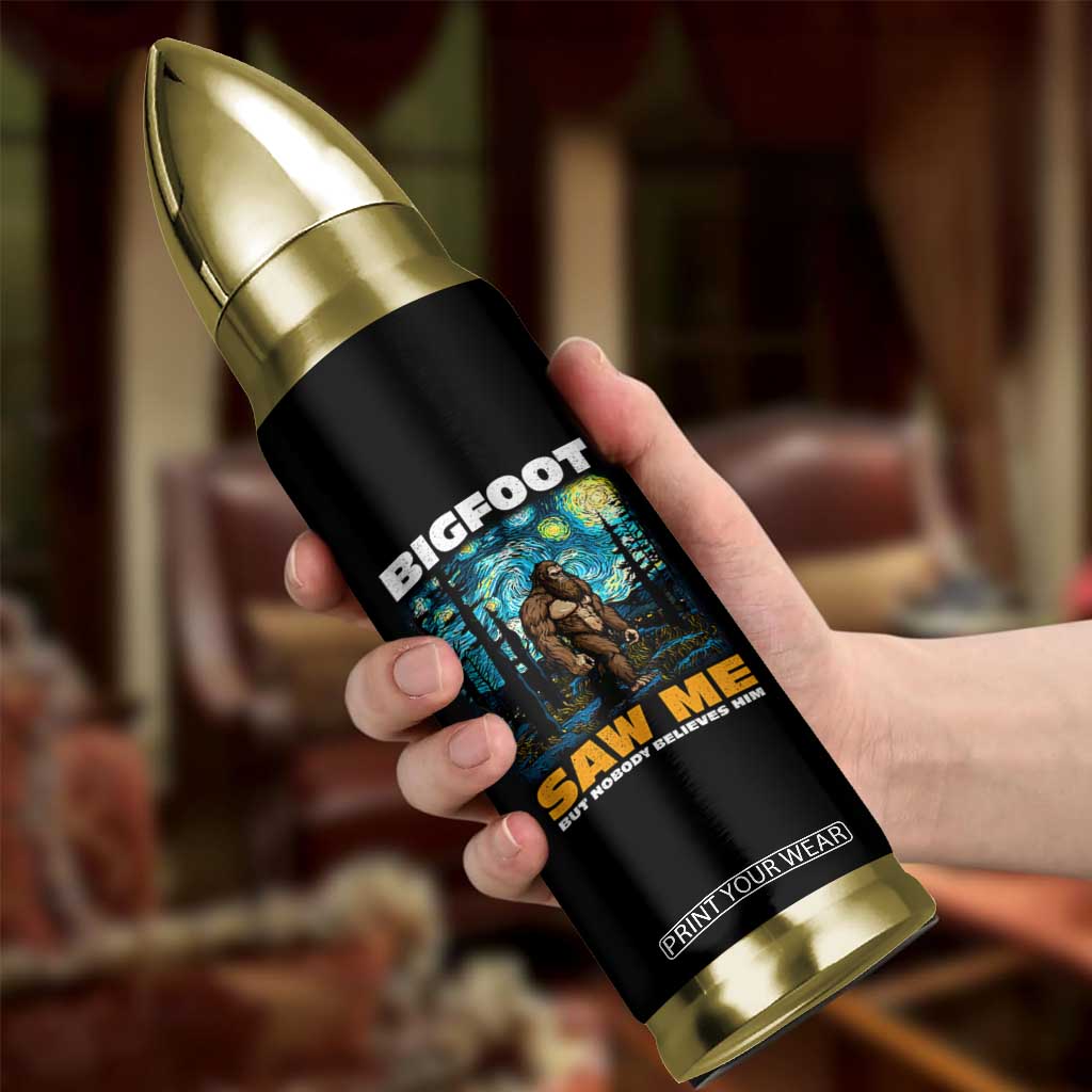 Funny Bigfoot Gifts Bullet Tumbler Retro Sasquatch Starry Night Van Gogh Sky Painting TB10 Print Your Wear