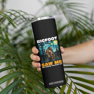 Funny Bigfoot Gifts Skinny Tumbler Retro Sasquatch Starry Night Van Gogh Sky Painting TB10 Print Your Wear