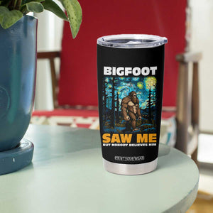 Funny Bigfoot Gifts Tumbler Cup Retro Sasquatch Starry Night Van Gogh Sky Painting TB10 Print Your Wear