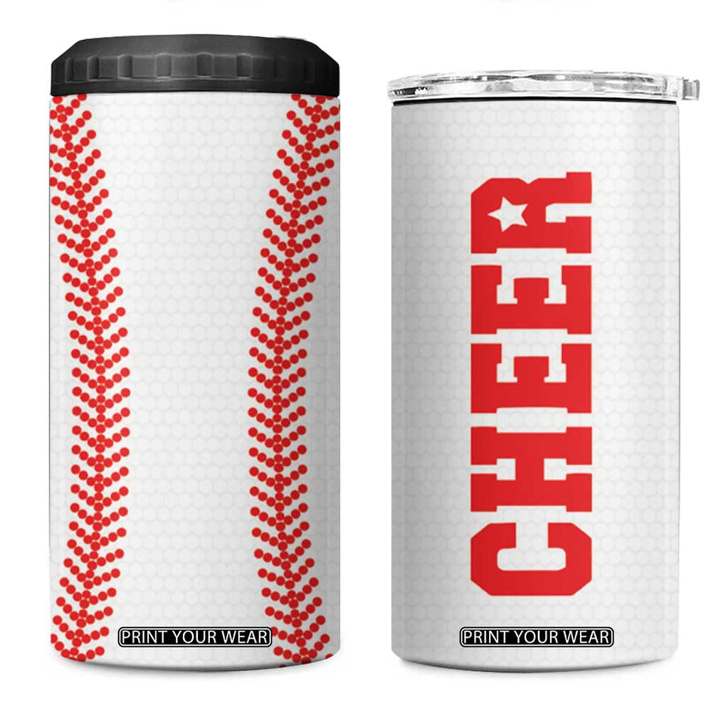 Baseball 4 in 1 Can Cooler Tumbler Sports Gameday Baseball Gifts Sports Lovers Fan Players Coach TB10 One Size: 16 oz White Print Your Wear